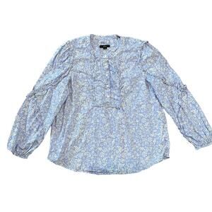 J. Crew Floral Lilac Prairie Long Sleeve Blouse Women's Sz Small